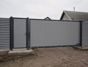Откатные ворота из сэндвич панелей 4000x2000 купить Москва